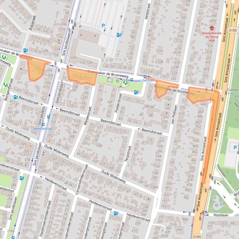 Kaart van postcodegebied 6533CE.