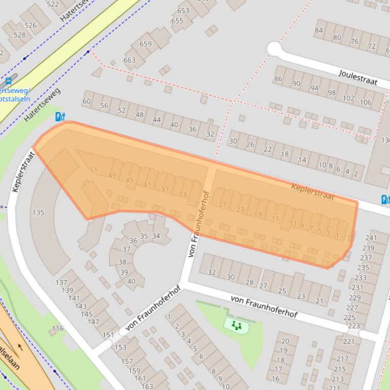 Kaart van postcodegebied 6533DA.