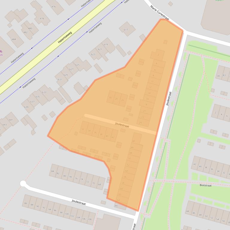 Kaart van postcodegebied 6533DG.