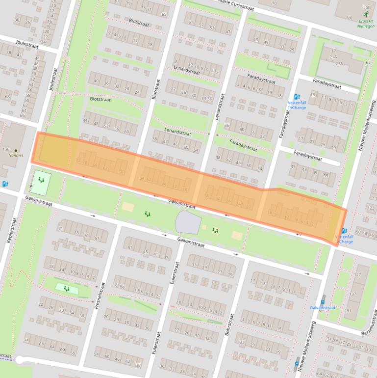 Kaart van postcodegebied 6533DW.