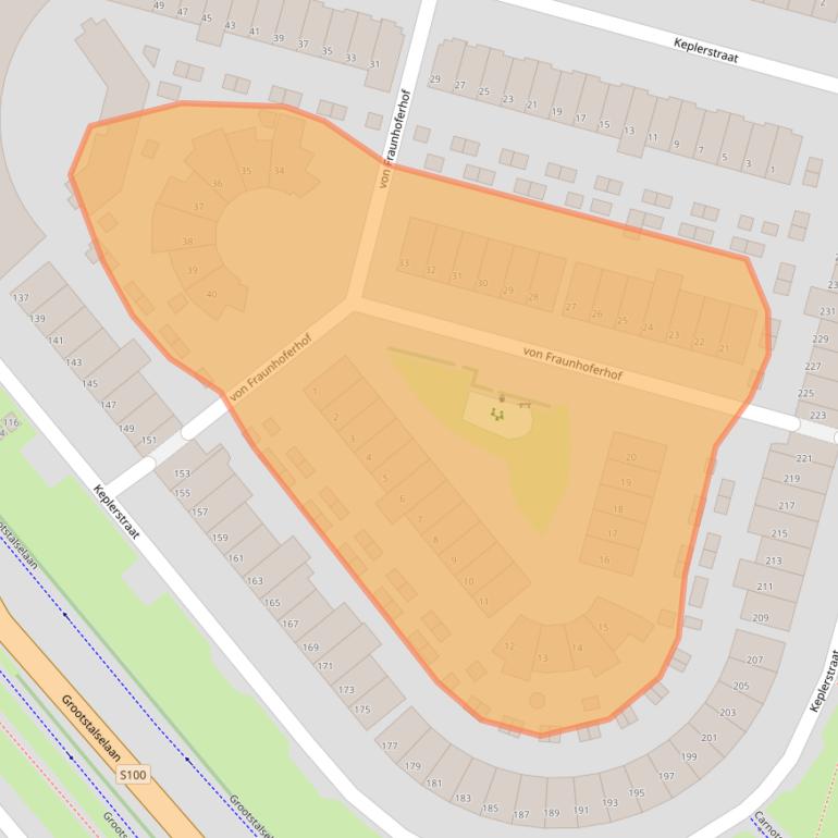 Kaart van postcodegebied 6533DX.
