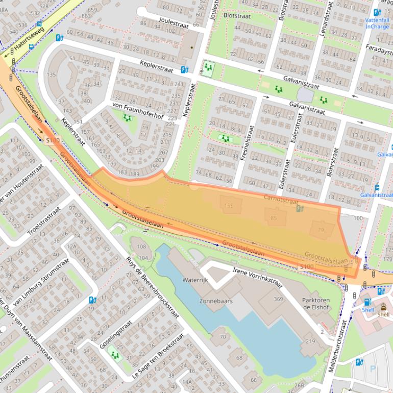 Kaart van postcodegebied 6533DZ.
