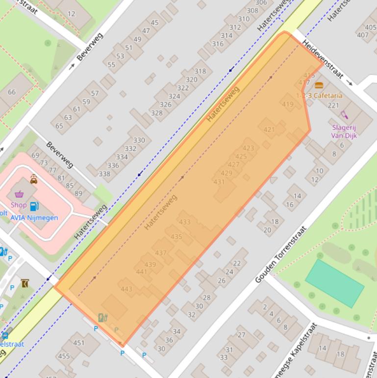 Kaart van postcodegebied 6533GG.