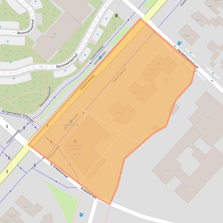 Kaart van postcodegebied 6533GH.