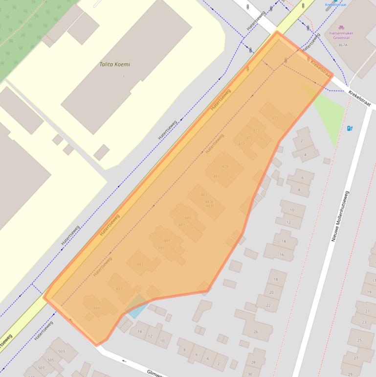 Kaart van postcodegebied 6533GJ.