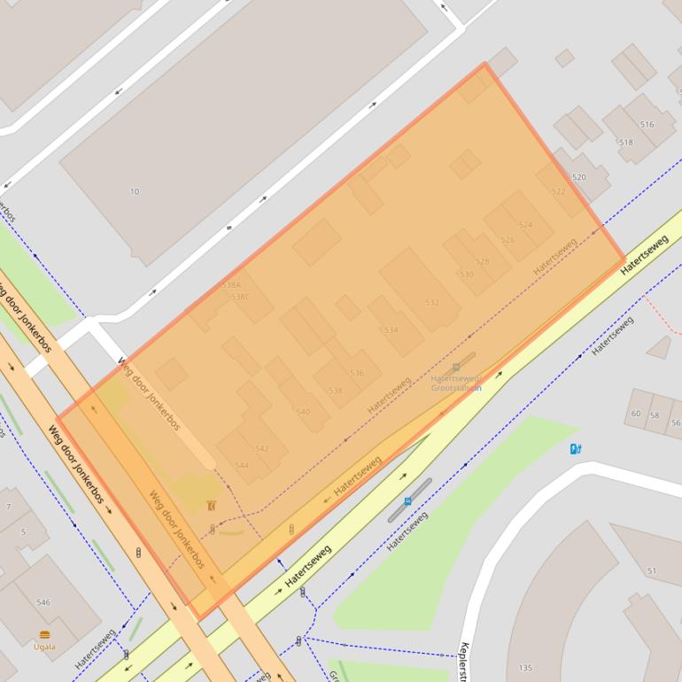 Kaart van postcodegebied 6533GX.