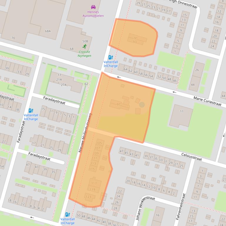 Kaart van postcodegebied 6533HD.