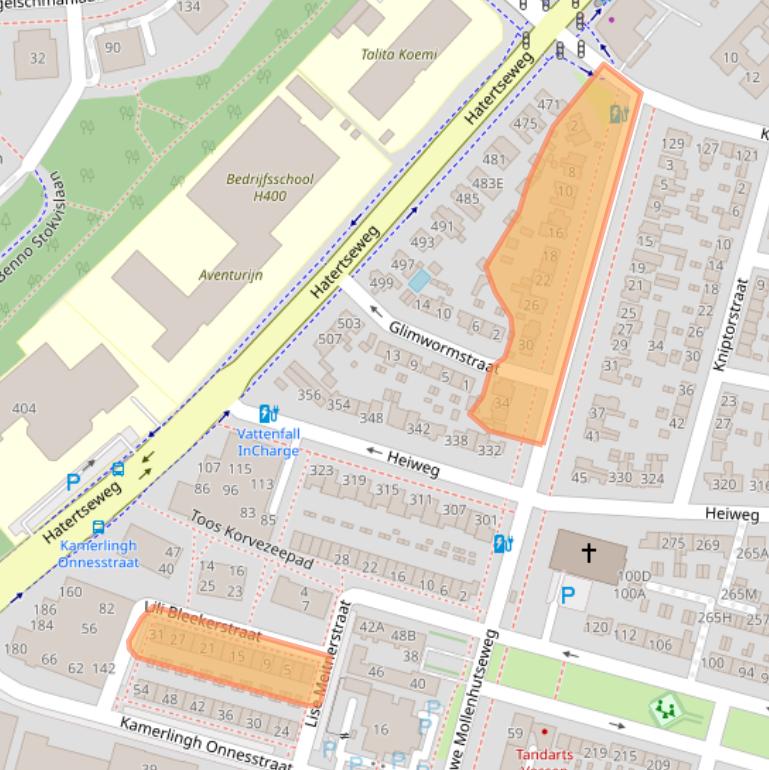 Kaart van postcodegebied 6533HH.