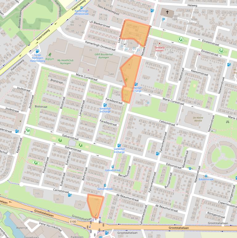 Kaart van postcodegebied 6533HJ.