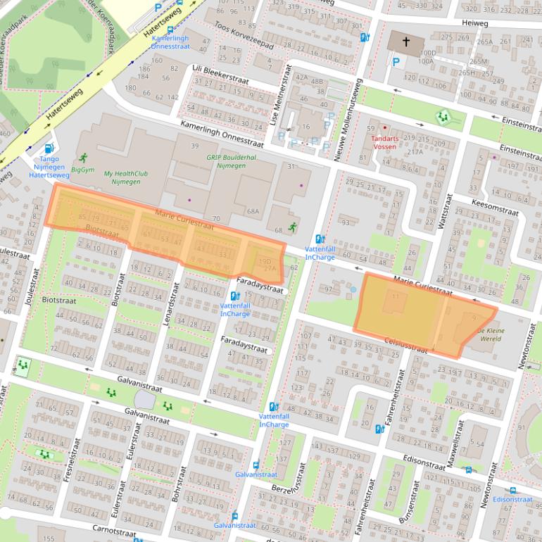Kaart van postcodegebied 6533HV.