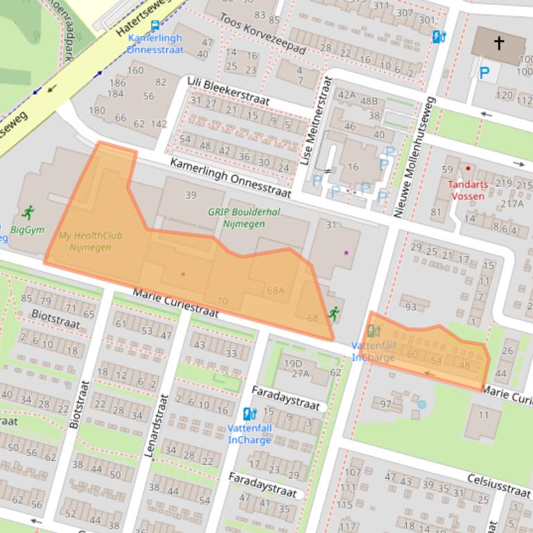 Kaart van postcodegebied 6533HZ.