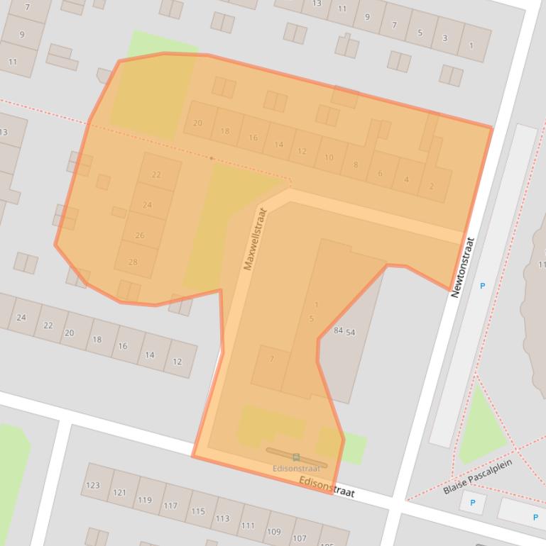 Kaart van postcodegebied 6533JE.