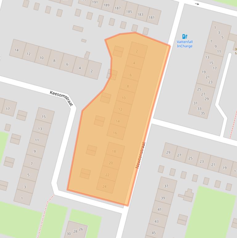 Kaart van postcodegebied 6533KE.