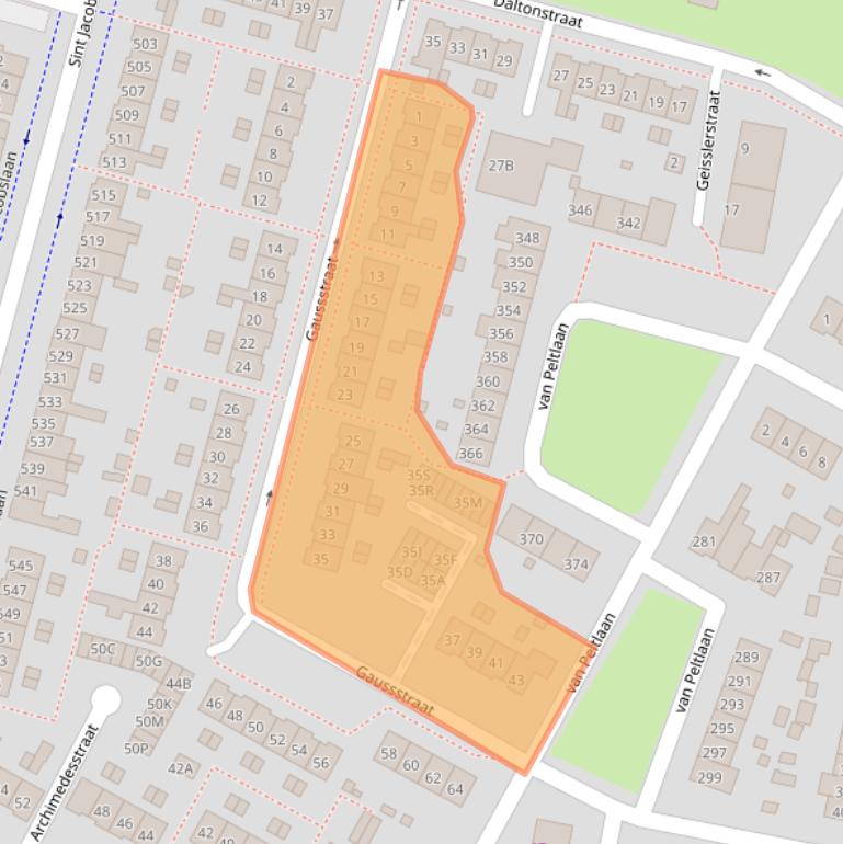Kaart van postcodegebied 6533LD.