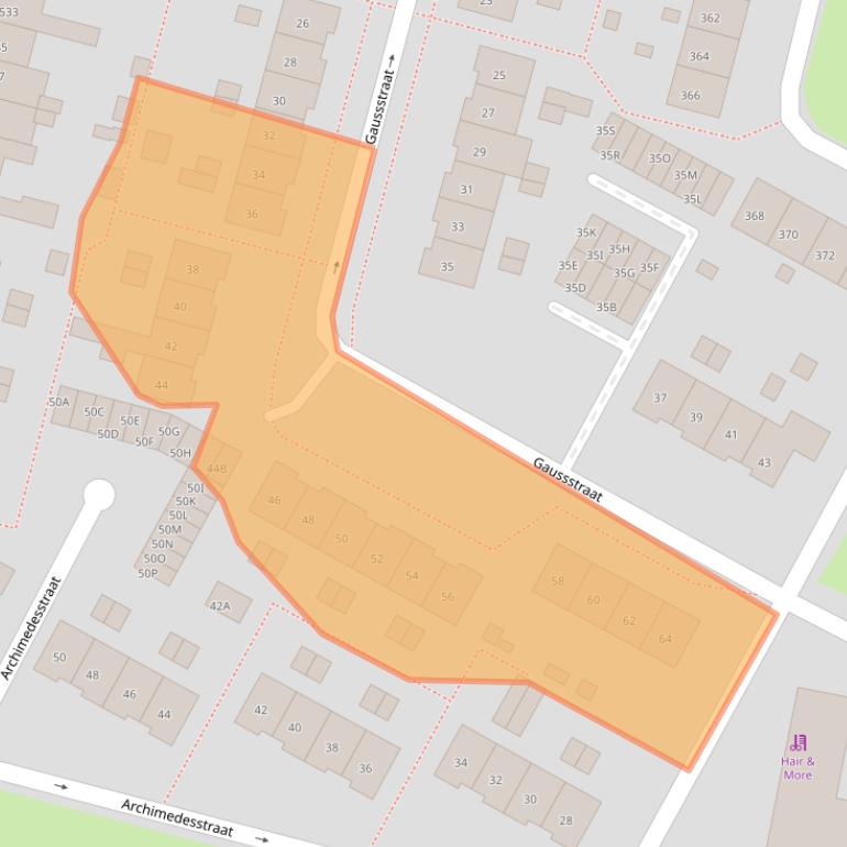 Kaart van postcodegebied 6533LG.