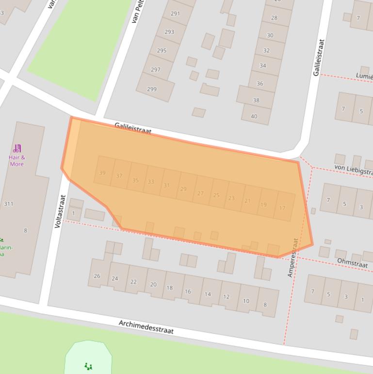 Kaart van postcodegebied 6533LT.