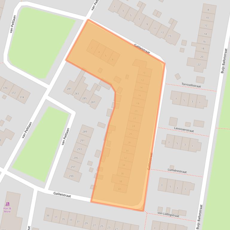 Kaart van postcodegebied 6533LV.