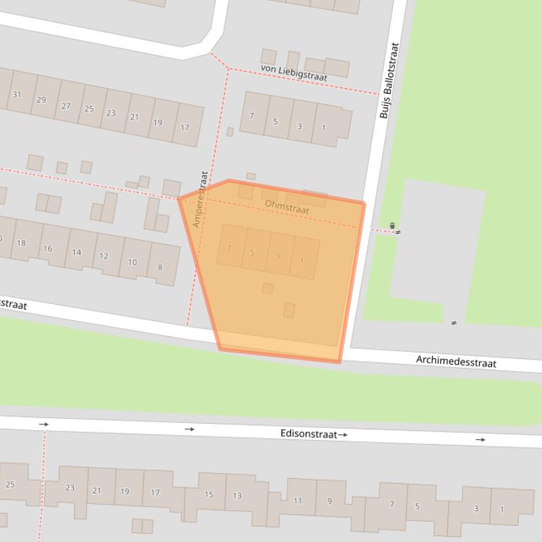 Kaart van postcodegebied 6533LX.