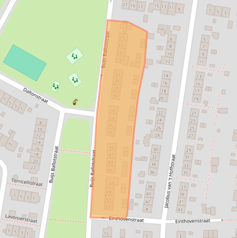 Kaart van postcodegebied 6533ML.