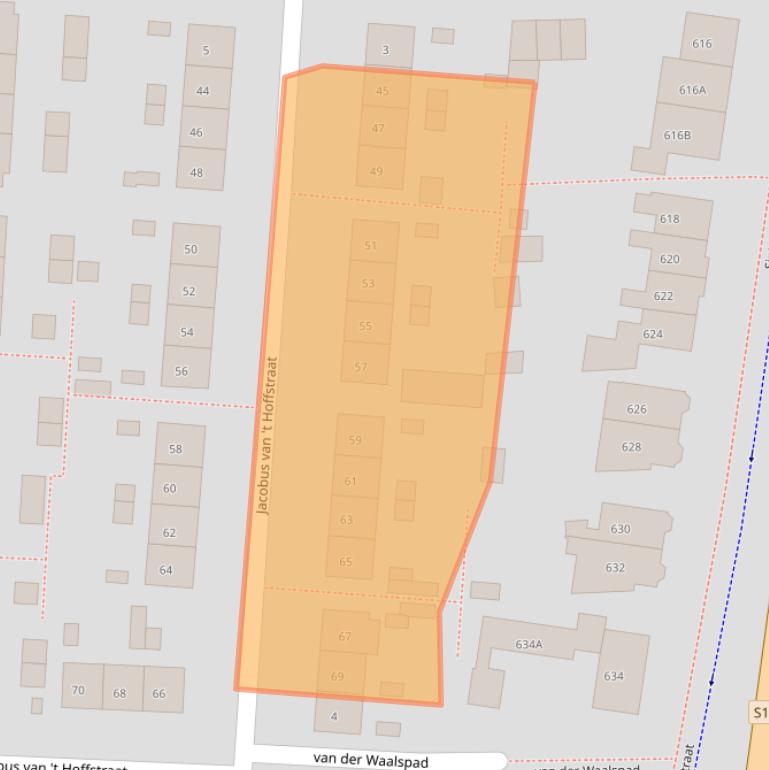 Kaart van postcodegebied 6533MS.