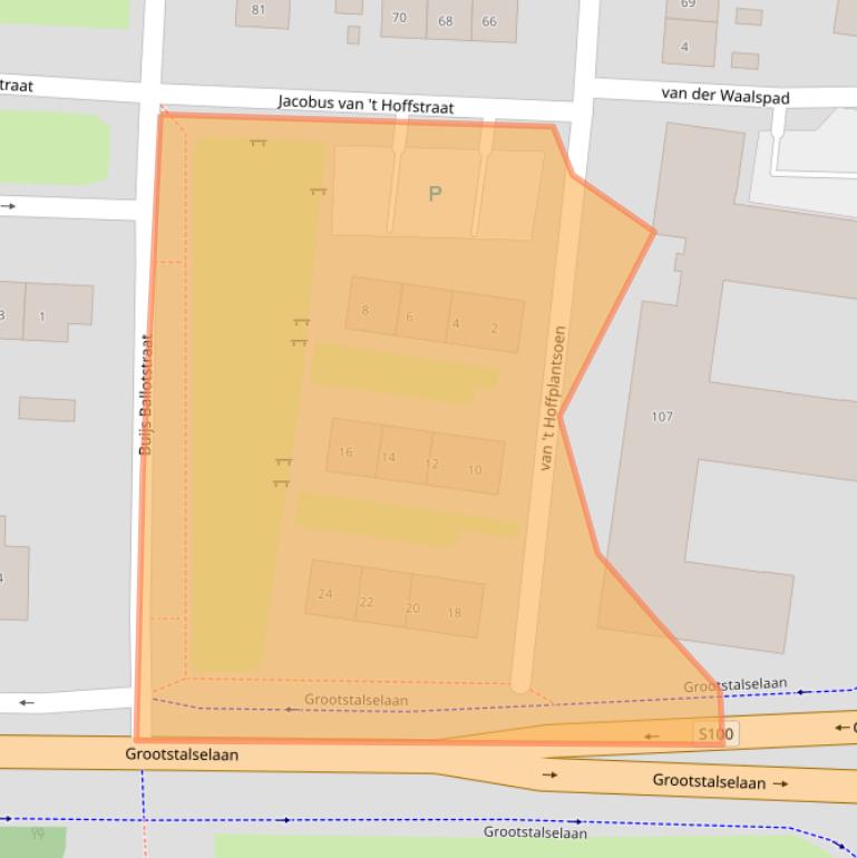 Kaart van postcodegebied 6533MT.
