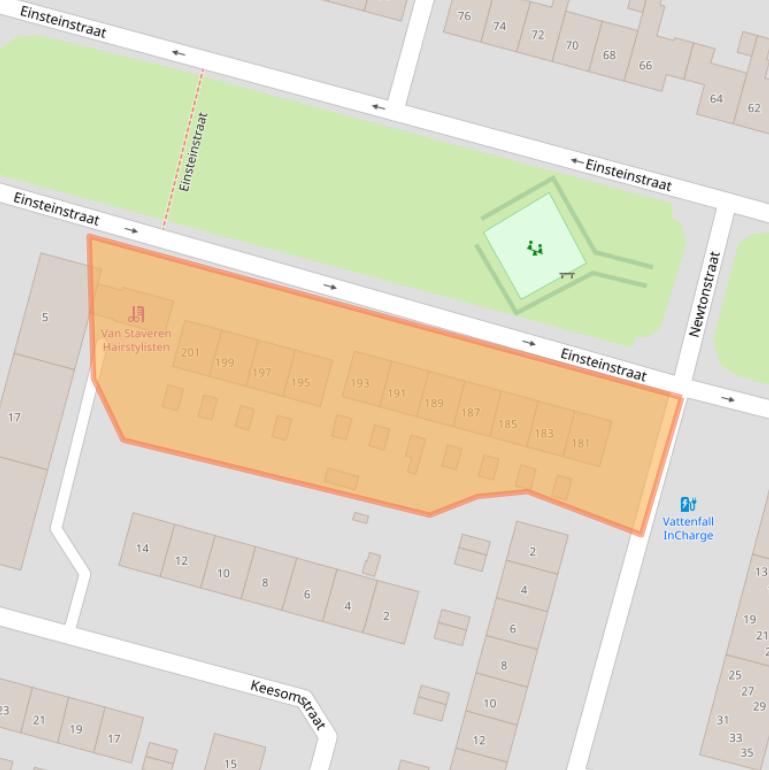 Kaart van postcodegebied 6533NL.