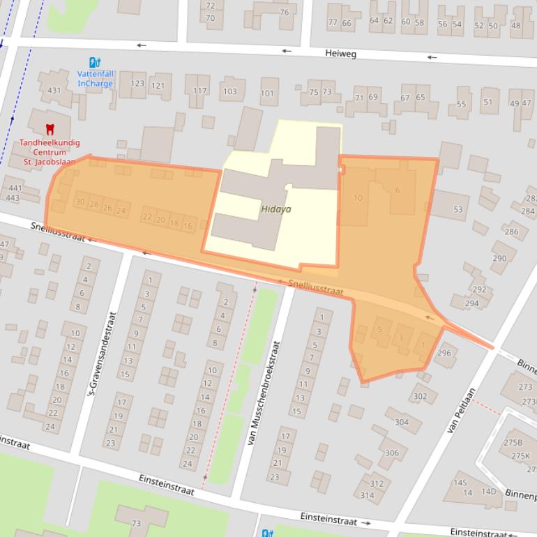 Kaart van postcodegebied 6533NV.