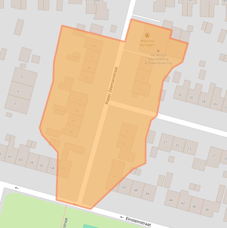 Kaart van postcodegebied 6533NZ.