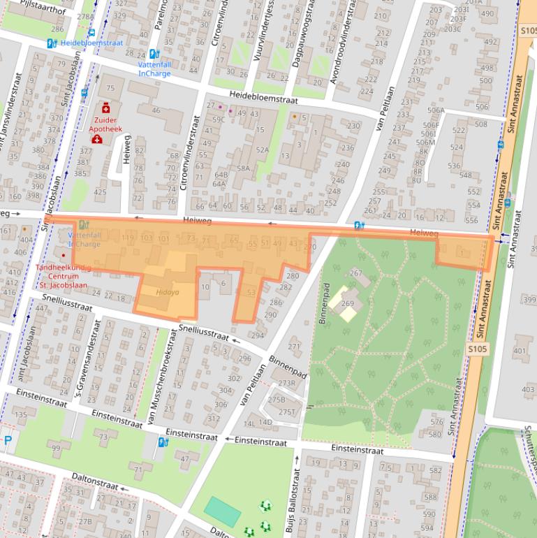 Kaart van postcodegebied 6533PA.