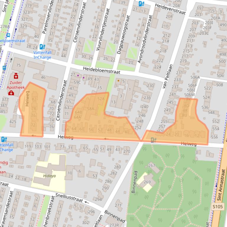 Kaart van postcodegebied 6533PE.