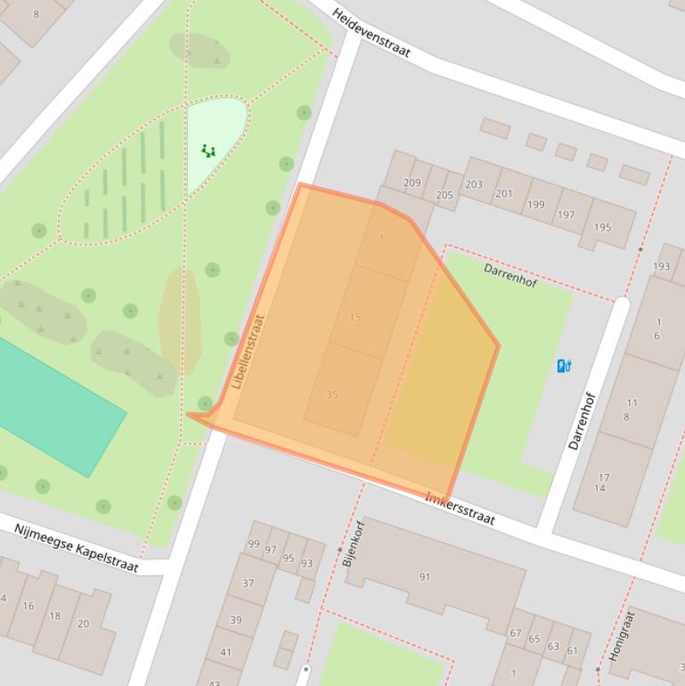 Kaart van postcodegebied 6533RK.