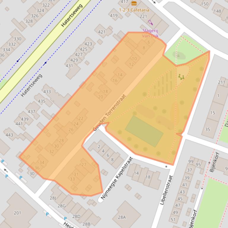 Kaart van postcodegebied 6533RR.