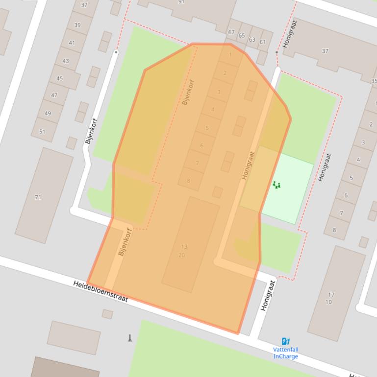 Kaart van postcodegebied 6533RS.