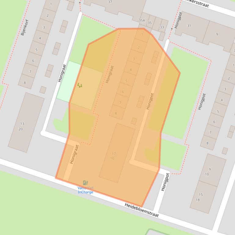 Kaart van postcodegebied 6533RV.
