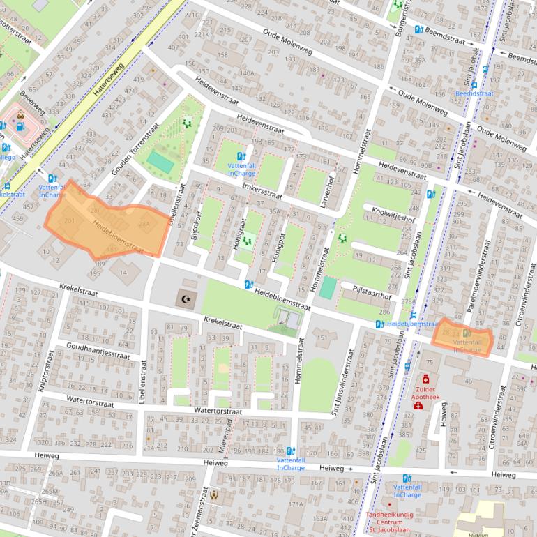 Kaart van postcodegebied 6533SP.