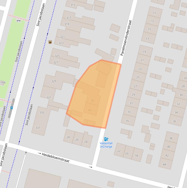 Kaart van postcodegebied 6533ST.