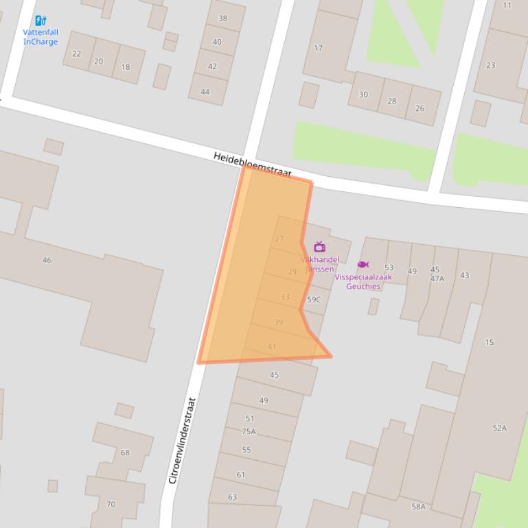 Kaart van postcodegebied 6533SW.