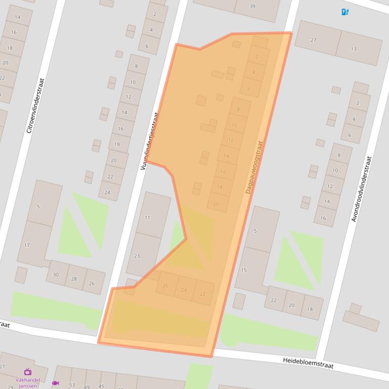 Kaart van postcodegebied 6533TE.