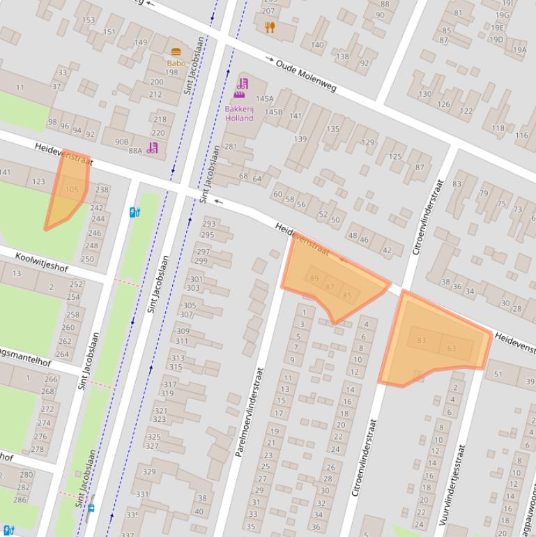 Kaart van postcodegebied 6533TL.