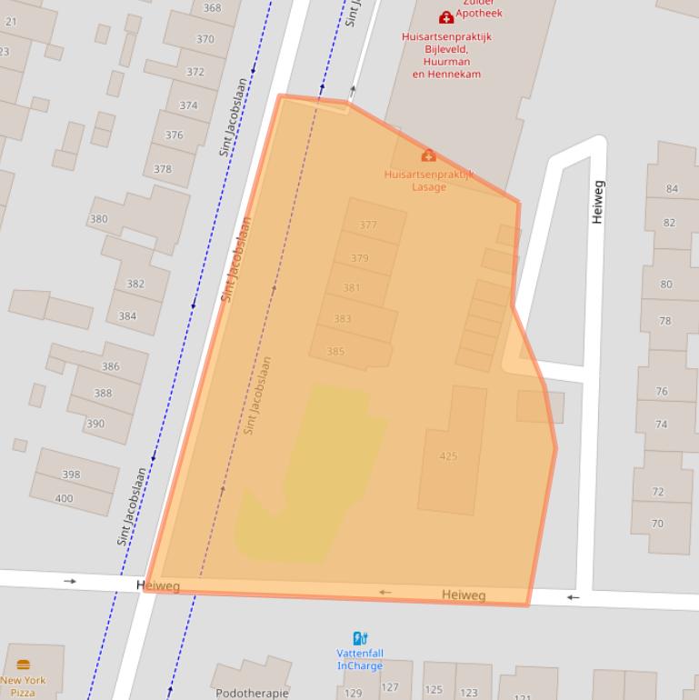 Kaart van postcodegebied 6533VE.