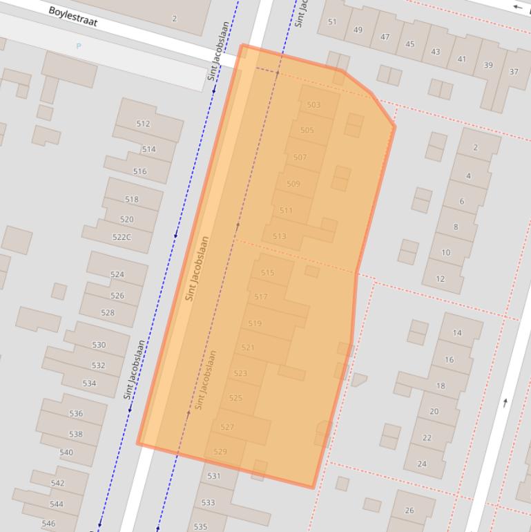 Kaart van postcodegebied 6533VJ.