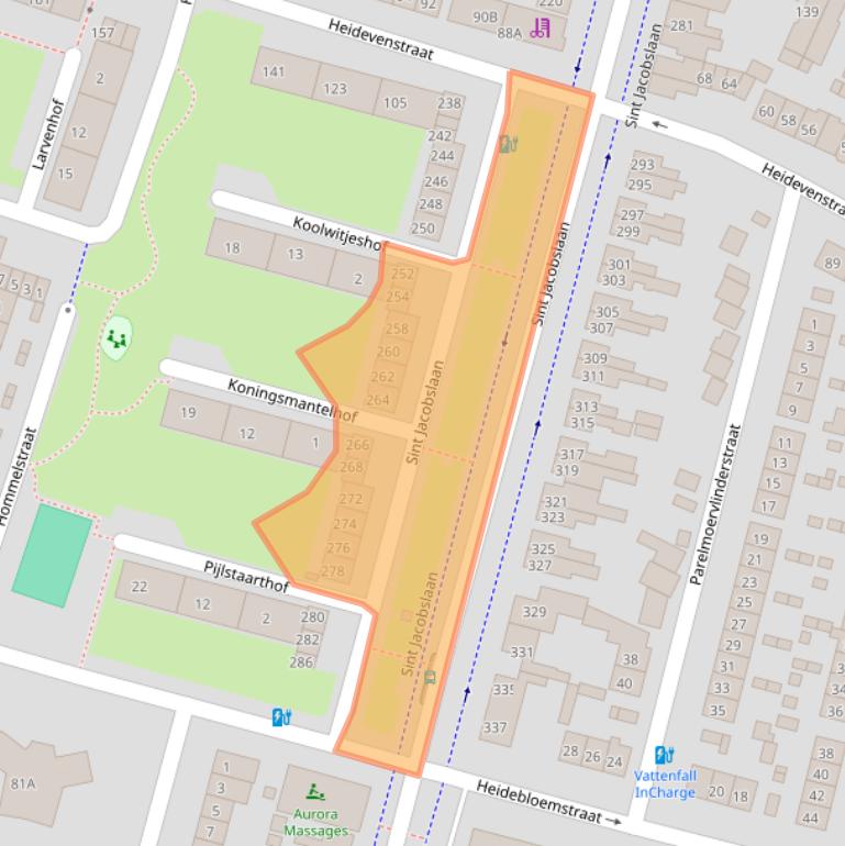 Kaart van postcodegebied 6533VS.