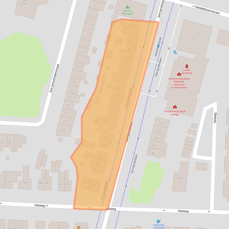 Kaart van postcodegebied 6533VV.