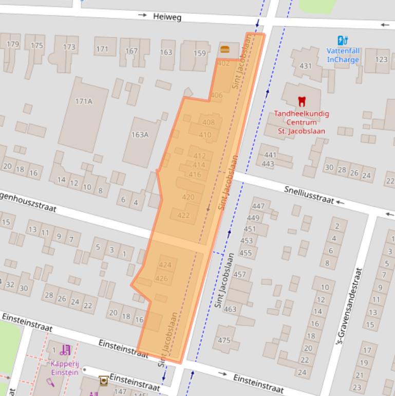 Kaart van postcodegebied 6533VW.