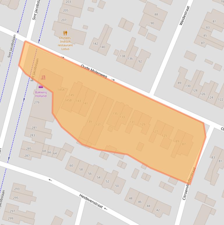 Kaart van postcodegebied 6533WH.