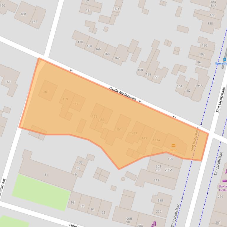 Kaart van postcodegebied 6533WJ.