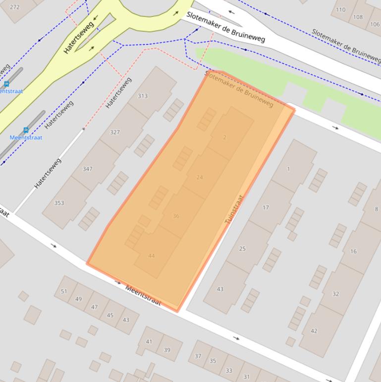 Kaart van postcodegebied 6533WZ.