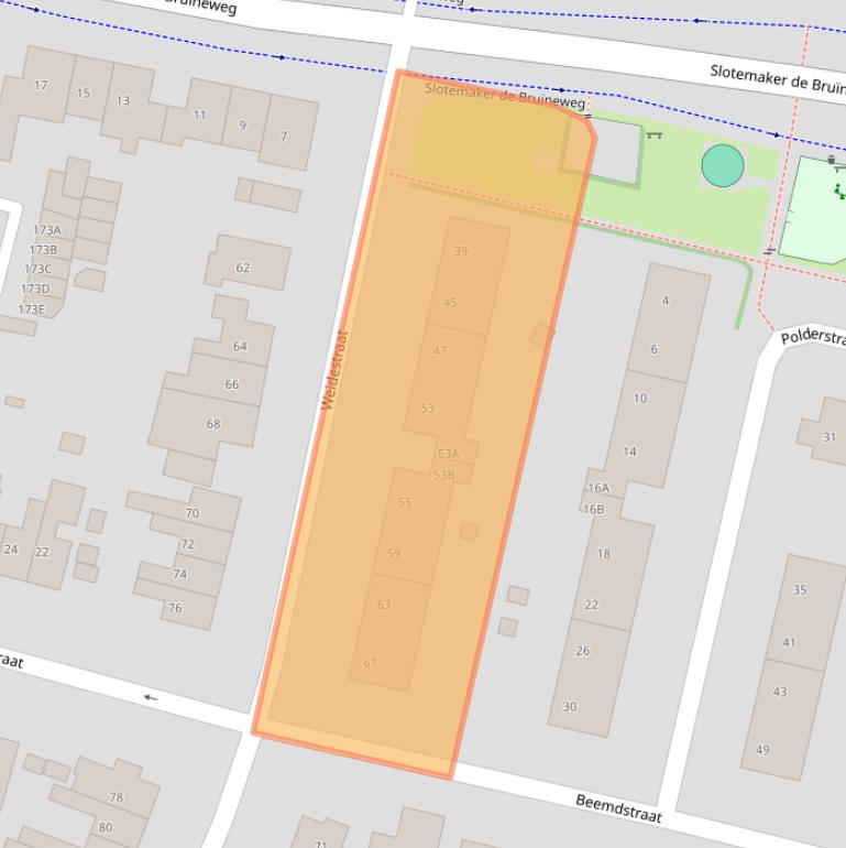 Kaart van postcodegebied 6533XJ.
