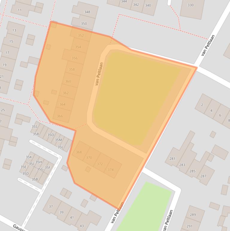 Kaart van postcodegebied 6533XX.