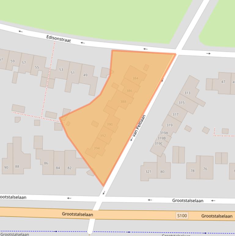 Kaart van postcodegebied 6533XZ.